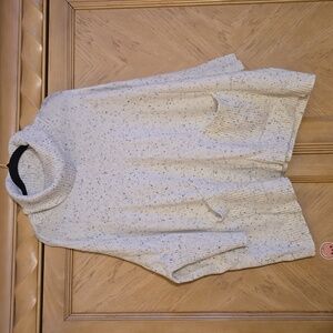 Ann Taylor Loft Sweater Oversized. Size Large. Colors: White, blue, and yellow.